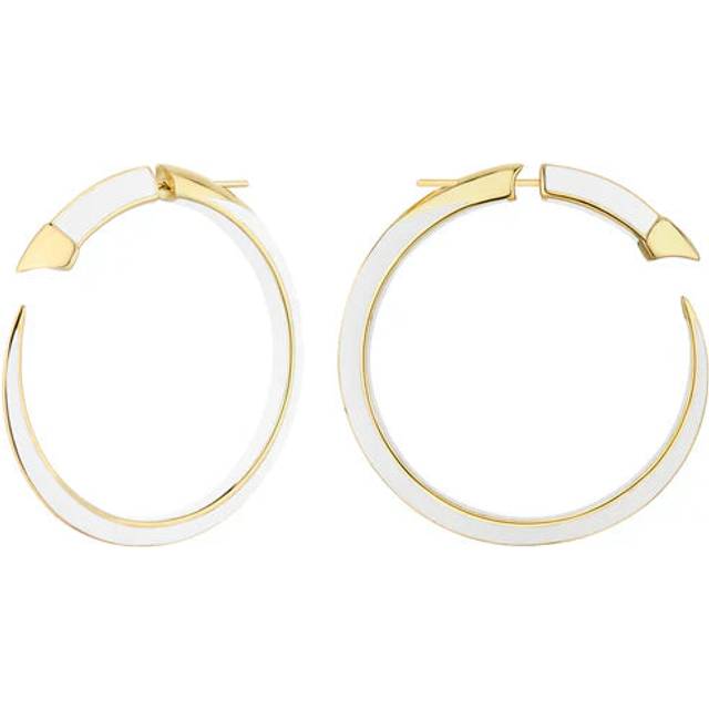 Shaun Leane Sabre Solis 18ct Yellow Gold Vermeil Sterling Silver Chalk Ceramic Large Hoop Earrings