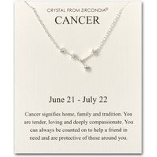 Cancer Star Sign Zodiac Constellation Necklace and Quote Card with Zircondia® Crystals