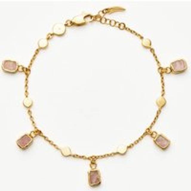 Lena Charm Bracelet | 18ct Gold Plated/Rhodochrosite