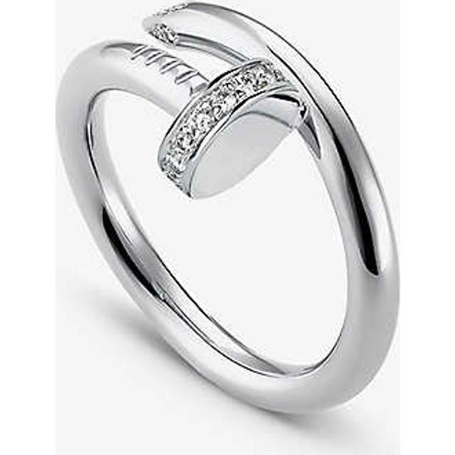 Cartier Womens Silver (silver) Juste Un Clou 18ct White-gold and 0.13ct Diamond Ring 54mm - silver (Silver)