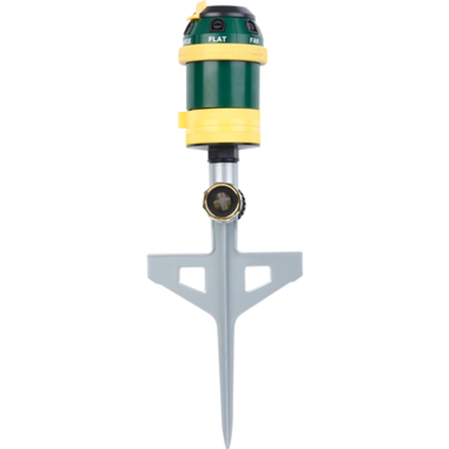 Melnor 15338 6-Pattern Rotary w/Step Spike, Green