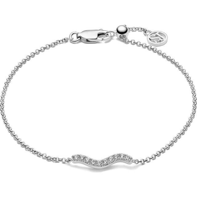 Sif Jakobs Ellera Waves armbånd i sølv med cubic zirkonia