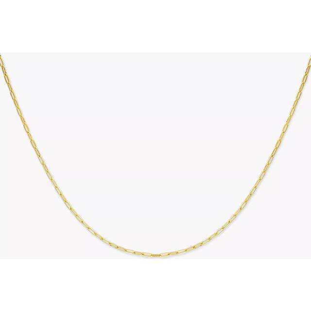 IBB 9ct Yellow Gold Long Paper Clip Link Chain Necklace, Gold