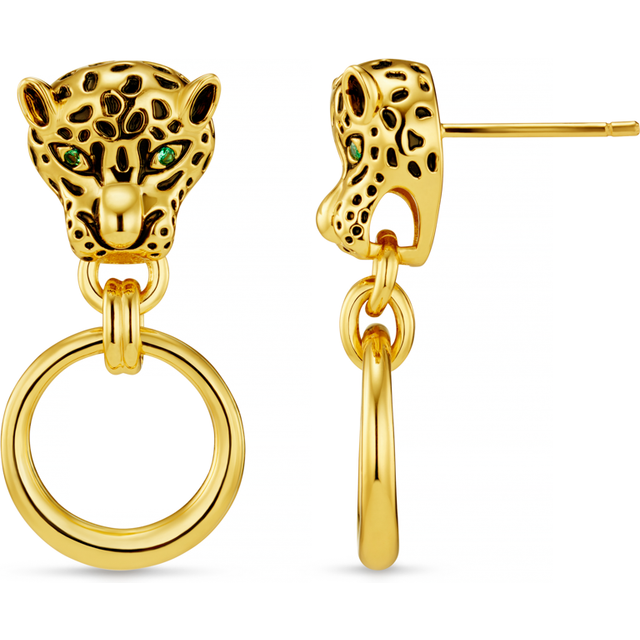Orelia Panther Door Knocker Earrings, Gold