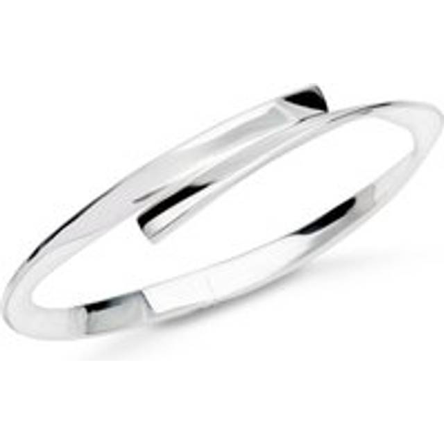 John Greed Signature Silver Twisted Crossover Bangle For Women - silver