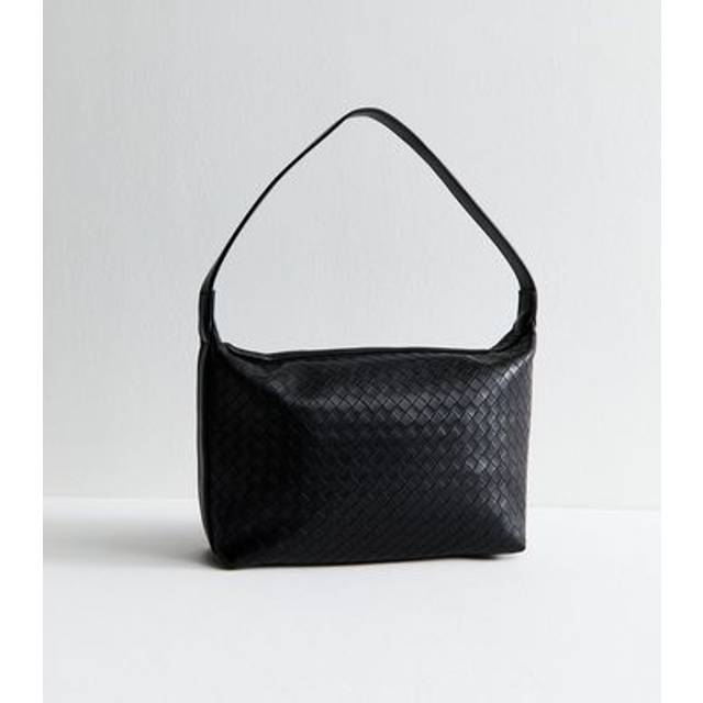 New Look Black Woven Faux Leather Shoulder Bag