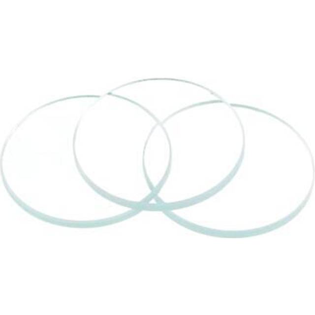 Round flat watch crystal lens glass 17.5mm dia. replacement parts, clear 6 pcs