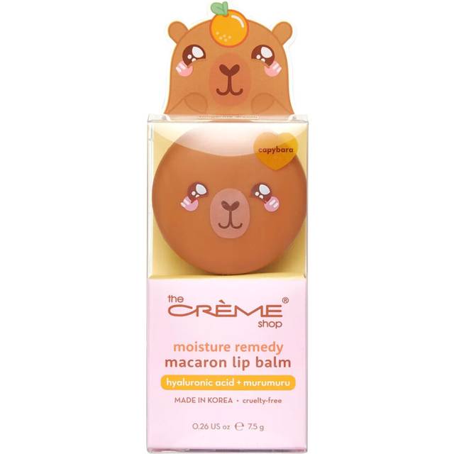 The Crme Shop Capybara Macaron Lip Balm  Korean Lip Balm with Shea Butter and Vitamin E Tangerine