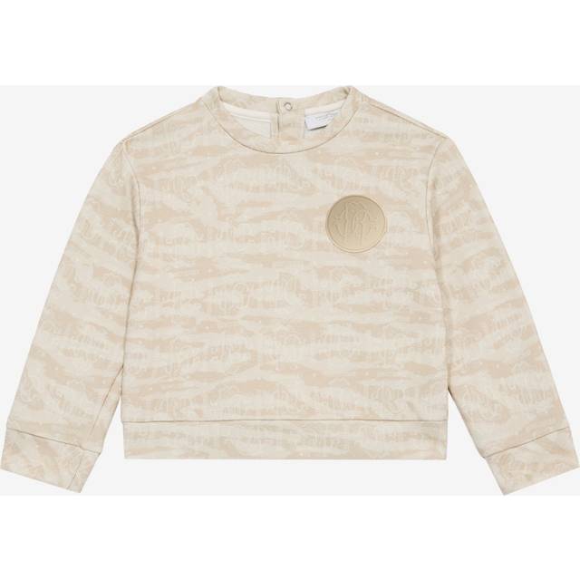 Roberto Cavalli Sweatshirt With Rc Monogram And Tiger Skin Print - Male Baby Boys (6m-3y) Ivory