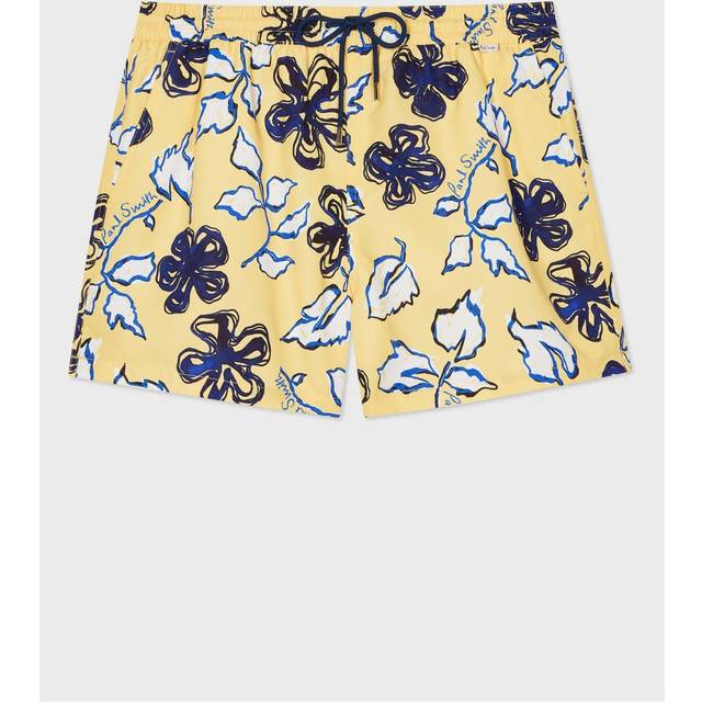 Paul Smith Yellow 'Yukka' Print Swim Shorts