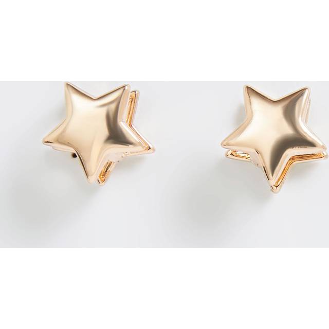 Solid Star Huggie Earrings Gold