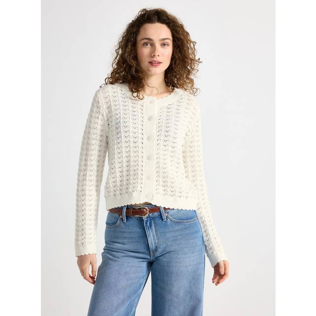 Mönsterstickad cardigan