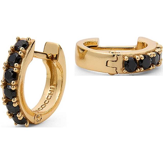 Emanuele Bicocchi - crystal hoop earrings - unisex - Cubic Zirconia/24kt Gold Plated Sterling Silver - One Size