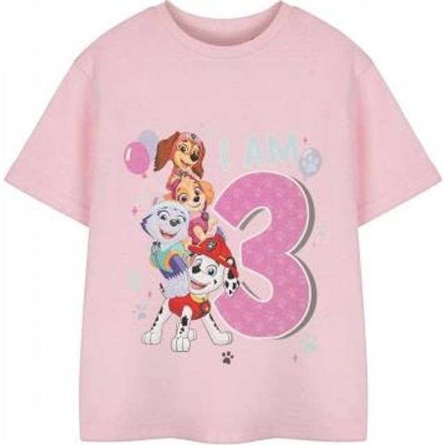 (5-6 Years, Pink) Paw Patrol Girls Short-Sleeved Birthday T-Shirt