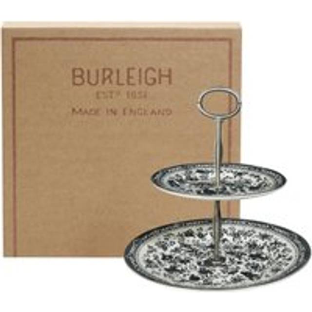 Black Regal Peacock 2 Tier Cake Stand Gift Boxed