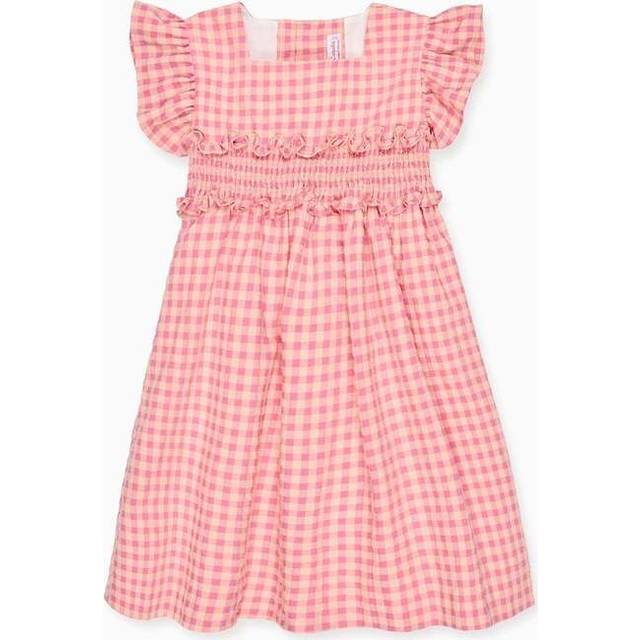 Pink Gingham Esmeralda Girl Smocked Waist Dress - 2Y