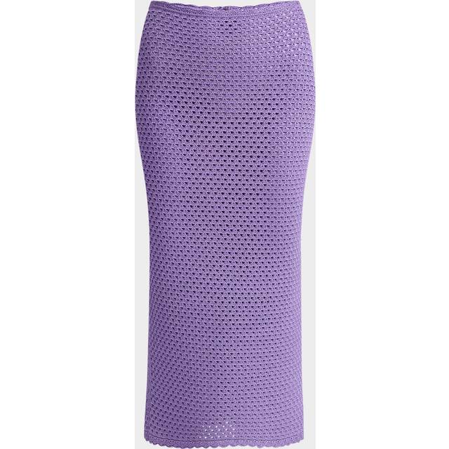 Crochet Knit Midi Skirt - PURPLE - 42 IT (6 US)