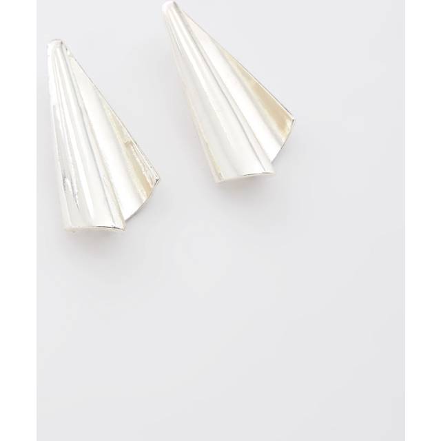 Architectural Stud Earrings Silver