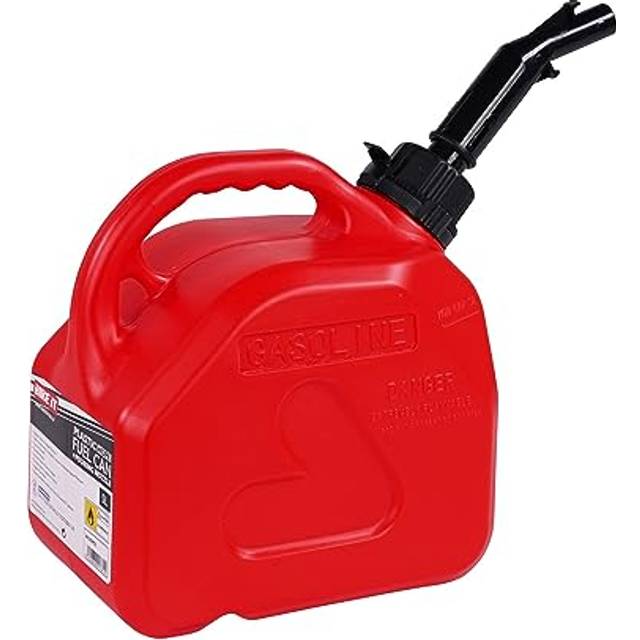 Bike it fuel can with push-to-pour nozzle 5l red heavy duty robust child-proof