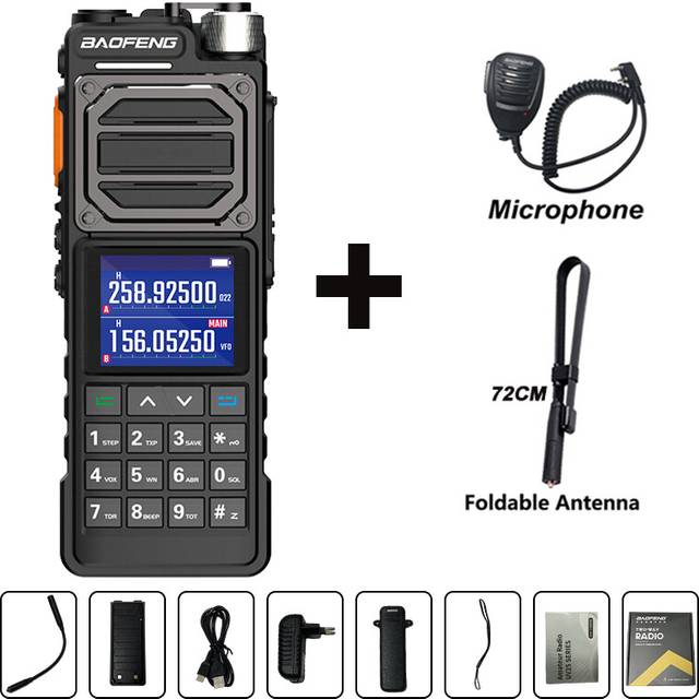 (Headset-Antenna) NEW Update UV-25M High Powerful Tactical Walkie Talkie 50KM Full Band 999CH Frequency Copy Type-C Two
