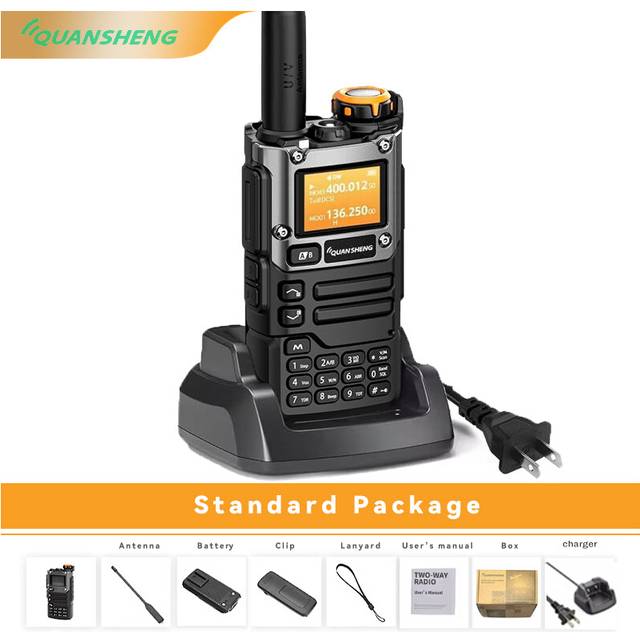 (Red) UV-k5(8)Walkie Talkie 5W Air Band Radio Charge UHF VHF DTMF FM Scrambler NOAA Wireless Frequency Two