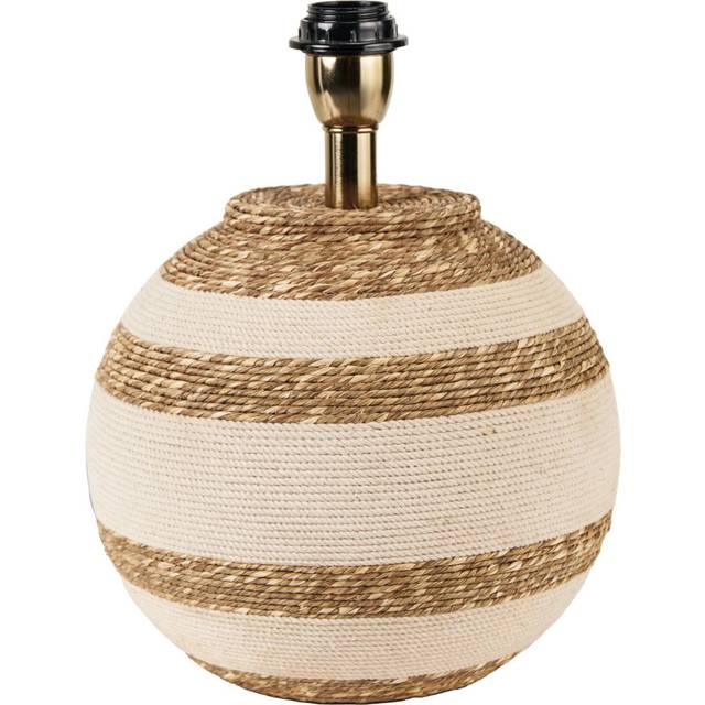 Talalla Cream and Natural Sea Grass Round Table Lamp Base - Beige;Cream (33cm H X 25cm W X 25cm D)