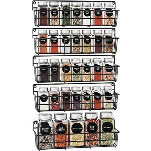 Mystozer 5 Pack Spice Rack Seasoning Organizer Wall Mount  Hanging Spi