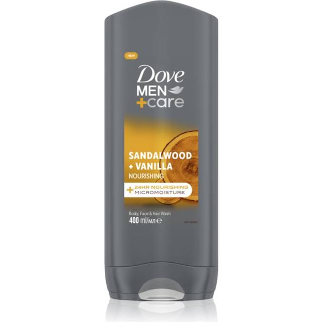 Dove Men+Care Sandalwood&Vanilla Duschtvål 3-i-1 för män 400 ml