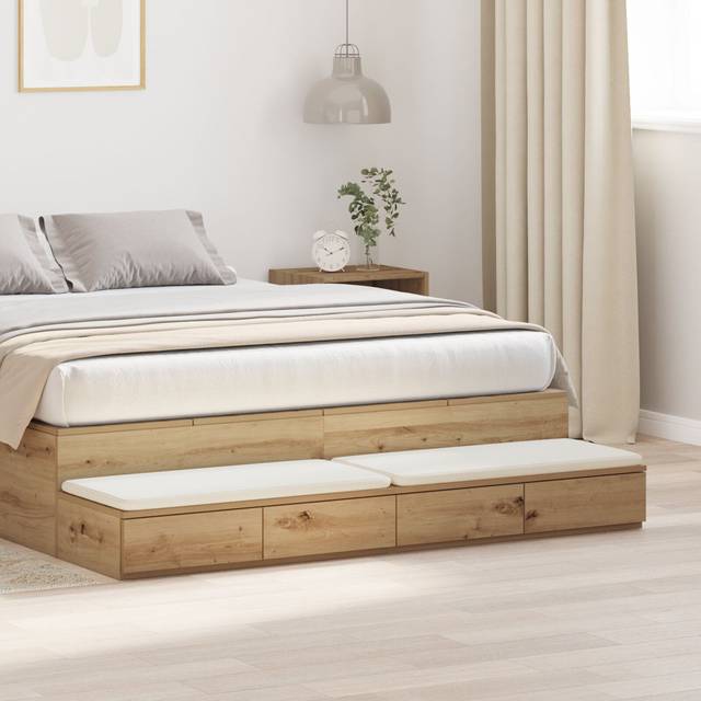 Bedside Tables Artisan Oak Solid Oak Wood 135 X 36.5 X 16.5 Cm (16.5cm H X 135cm W X 36.5cm D)