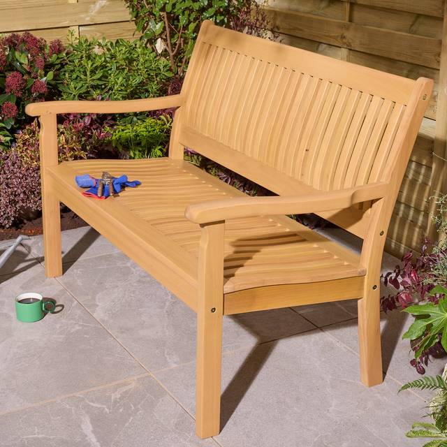 Rowlinson Farnham Bench - Brown (87cm H x 124cm W x 72cm D)