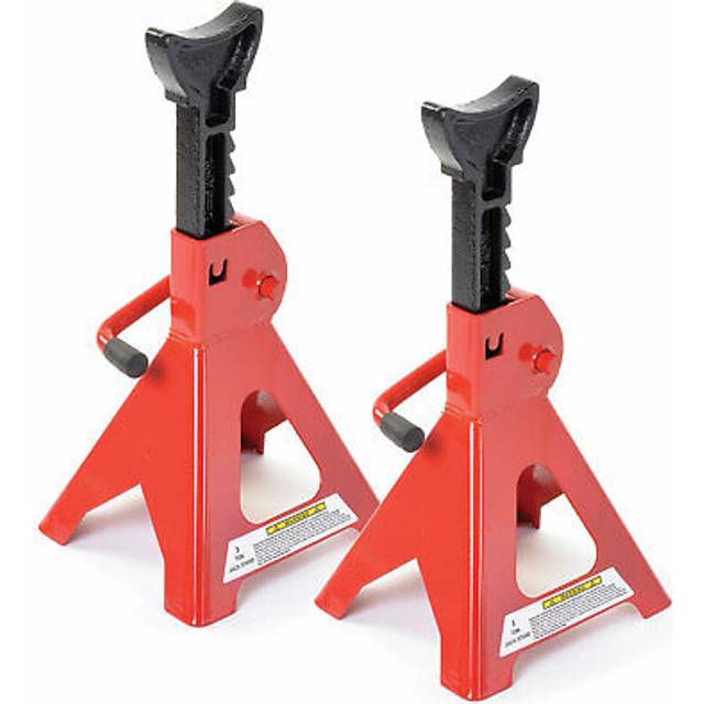 Oypla 3 Ton Heavy Duty Ratchet Jack Lifting Axle Stands - Set of 2