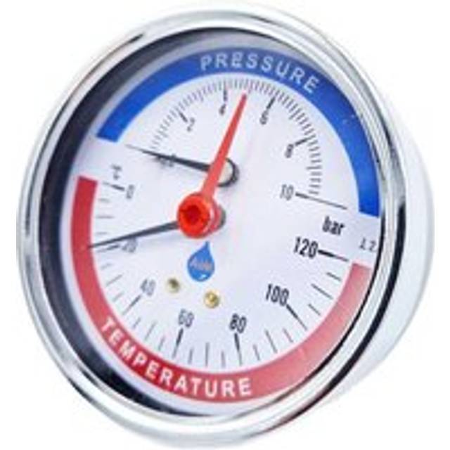 AIM - 80mm Dial 0-120c 0-4 Bar Rear Entry Temperature Pressure Gauge 1/2inch Bsp Thermomanometer