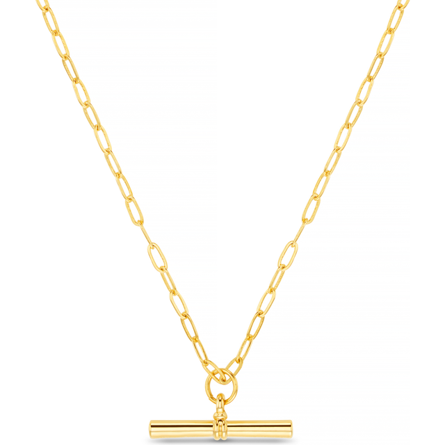 Orelia Chunky T-Bar Necklace, Gold