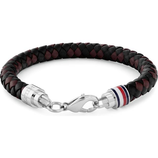 Tommy Hilfiger Braided Leather Bracelet, Black