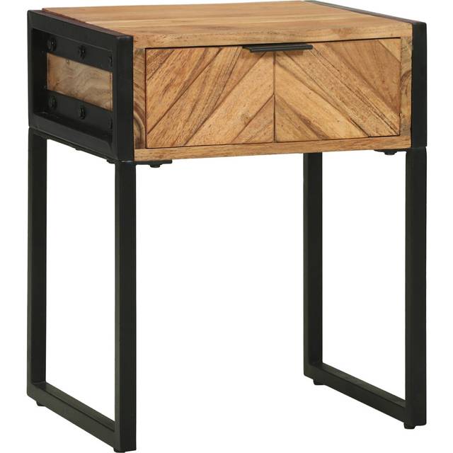 Bedside Cabinet 40X35x50 Cm Solid Wood Acacia - Brown (50cm H X 40cm W X 35cm D)