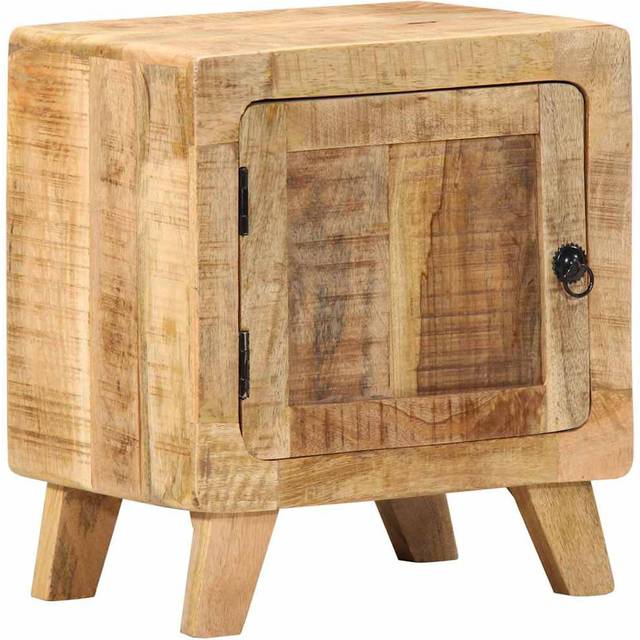 Bedside Cabinet 2 Pcs 40X32x46 Cm Solid Wood Reclaimed - Rough Mango (46cm H X 40cm W X 32cm D)