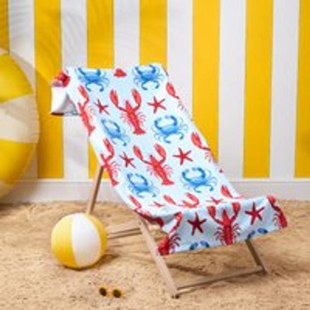 OHS Lobster Print Beach Towel - Blue
