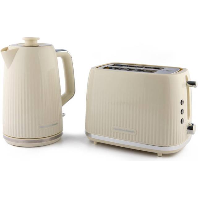 HAMILTON BEACH Miami Breakfast Jug Kettle & 2-Slice Toaster Bundle - Sand, White