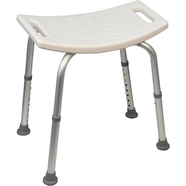 Shower Stool with Integrated Handles - Aluminium Frame - Anti Slip Feet Safety