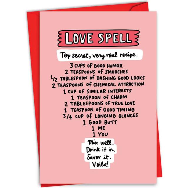 NobleWorks - Funny Card for Valentines Day - Naughty Adult Humor  Valentine Love Notecard with Envelope (1 Card) - Love Spell C8868VDG