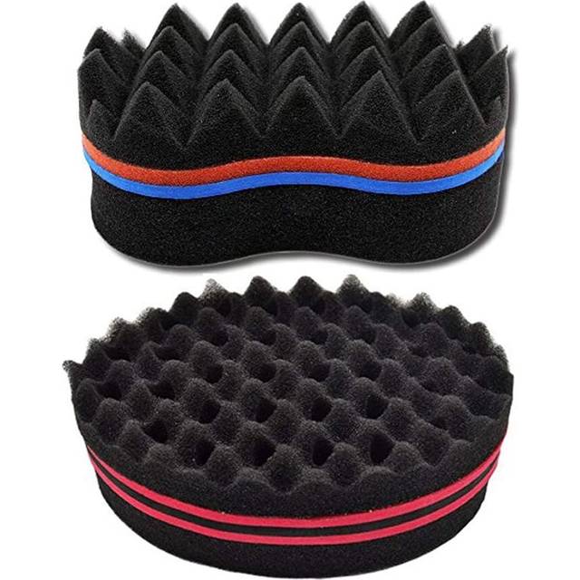 Magic Curl Sponge Brush, Hair Sponge Brush for Twists Natural Magic Twist Hair Weave Sponge Brush Afro Curly For Home and Barber-2 Pcs