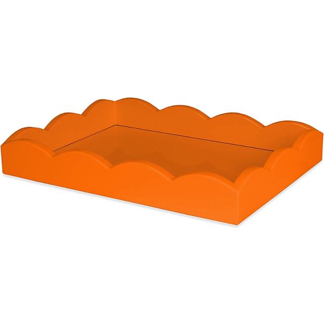 Orange Small Lacquered Scalloped Tray