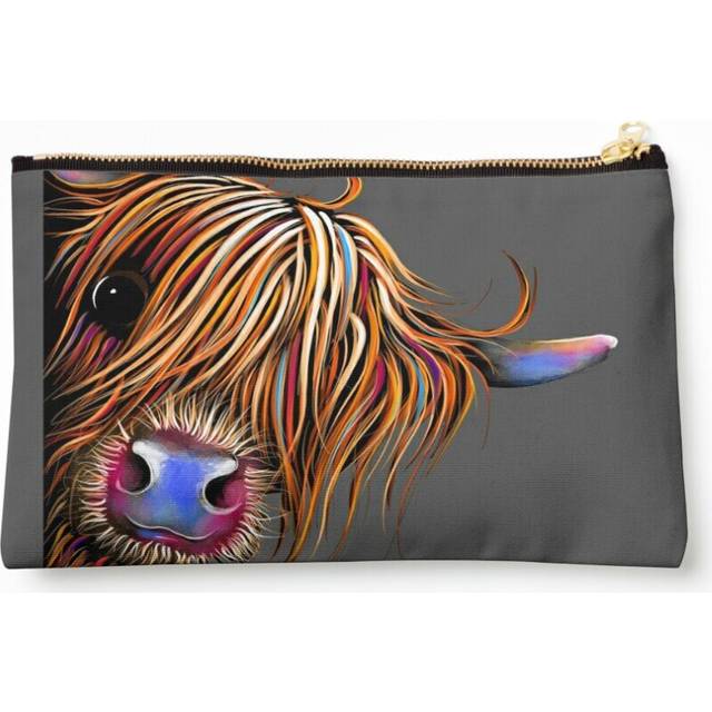 Makeup Bag HiGHLaND CoW PRiNT SCoTTiSH ' SuGaR LuMP oN GReY  Cosmetic Organizer Tyvek Paper Bags Zipper Pouch