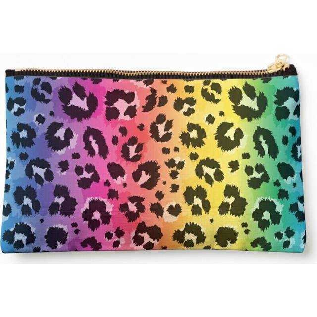 Makeup Bag Rainbow Leopard Cheetah Animal Print Cosmetic Organizer Tyvek Paper Bags Zipper Pouch