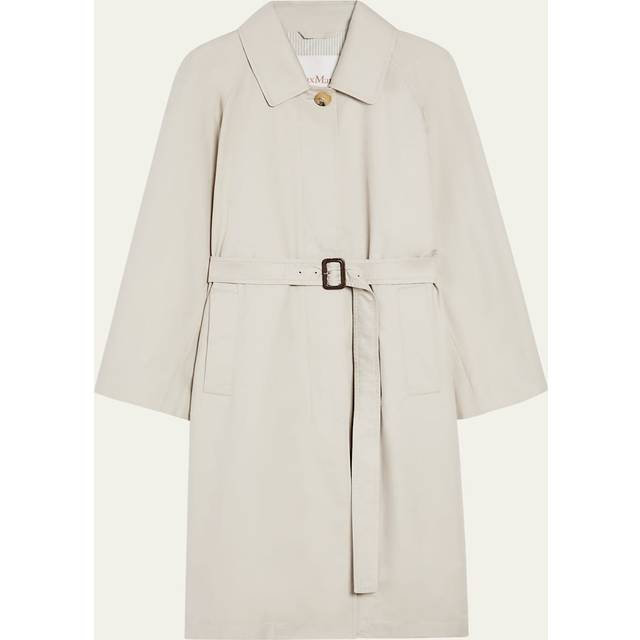 Max Mara The Cube Orleans belted twill coat - white (UK 12)