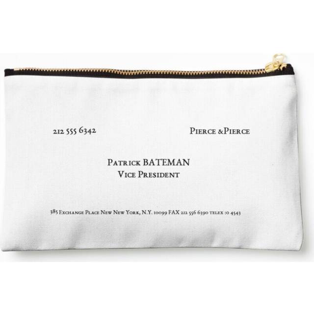 Makeup Bag American Psycho Bateman Business Card Cosmetic Organizer Tyvek Paper Bags Zipper Pouch