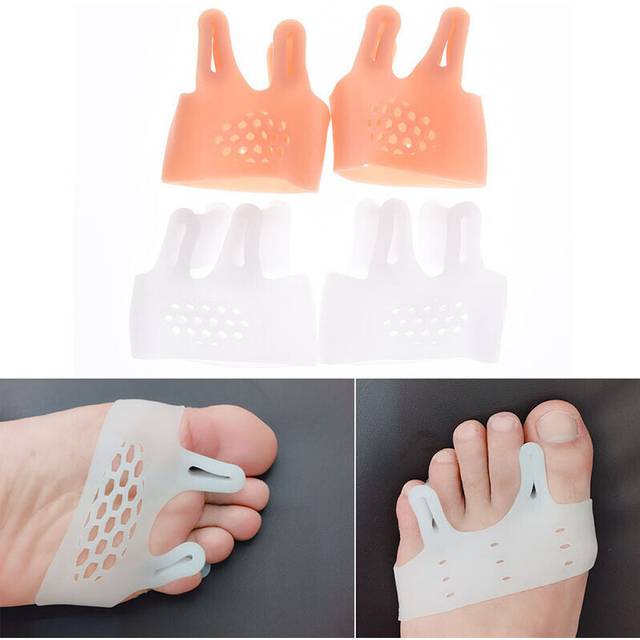(Nude) Silicone Gel Toe Separator Thumb Valgus Protector Bunion Adjuster