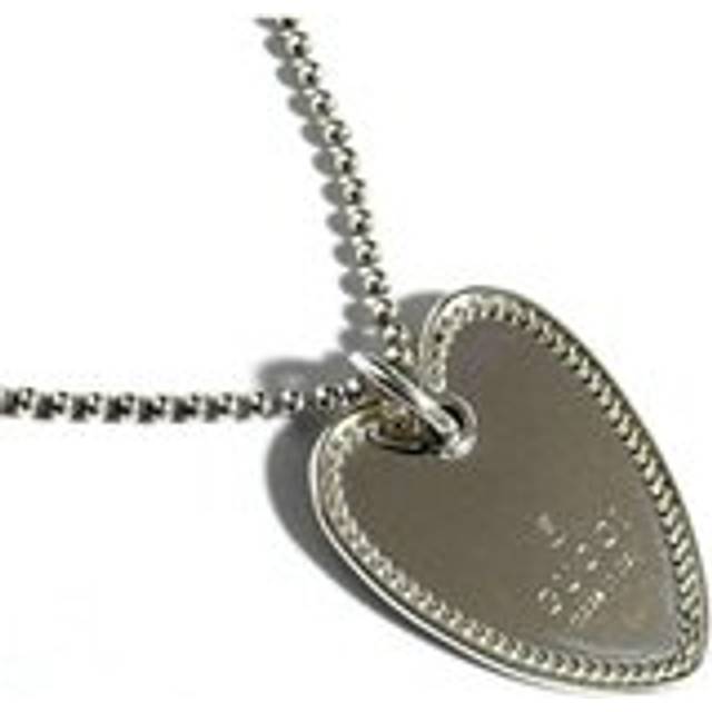 Womens Preloved Heart Pendant Necklace Silver Ball Chain Wo - Grey - One Size