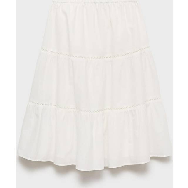 Flared midi skirt white - Woman - L - MANGO - White