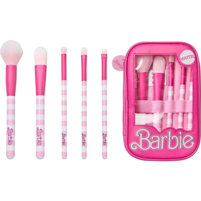 Barbie Womens/Ladies Retro Stripe Make-Up Brush Set
